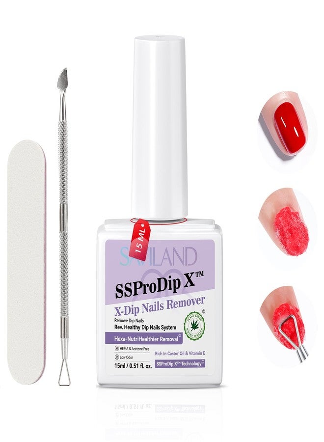 SAVILAND Pro Dip Powder Remover Kit - Gentle & Easy Dip Nail Removal Nail File & Scraper for Home Use, No Need Soaking & Wrapping (0.5 Fl Oz) - Image 1